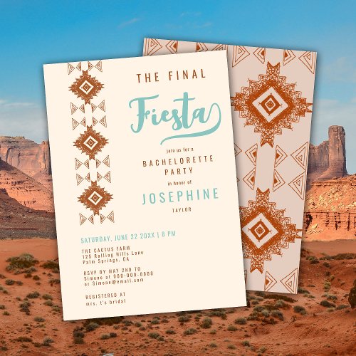 Final Fiesta Terracotta Desert Bachelorette Party Invitation