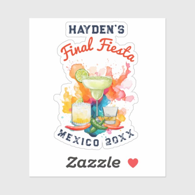 Final Fiesta Welcome Bag Mexico Bachelorette Sticker (Sheet)