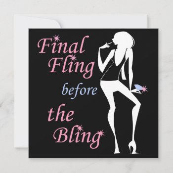 Final Fling Before The Bling Invitation by VegasPartyGifts at Zazzle