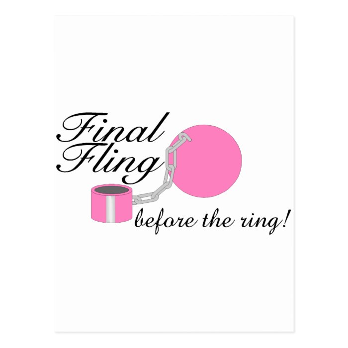 Final Fling Before The Ring Bachelorette Party Postcards