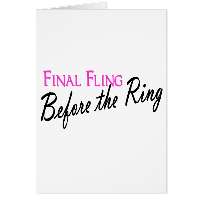 Final Fling Before The Ring Cards (Front)