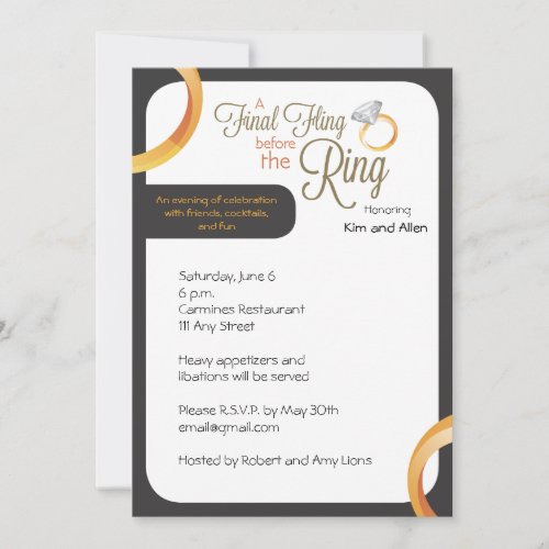 Final Fling Before the Ring Party Invite