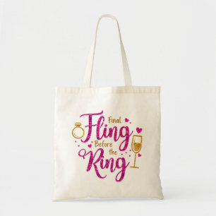 Final Fling Before The Ring Pink Glitter Tote Bag