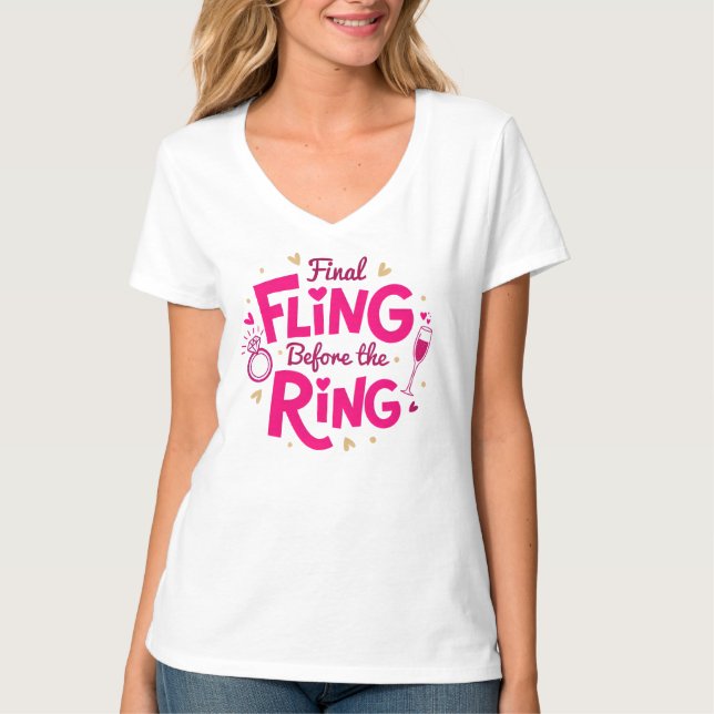 Final Fling Before the Ring Pink Tee (Front)