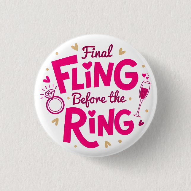 Final Fling Bold Pink Bachelorette Button (Front)