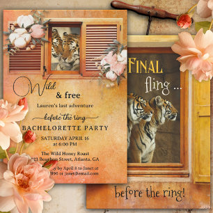 Final Fling Tiger Bachelorette Party Invitation