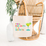 Final Margarita as a Senorita Bachelorette Fiesta Tote Bag<br><div class="desc">Introducing the Final Margarita Senorita Bachelorette Fiesta Tote Bag, the perfect accessory for your last fling before the ring! This vibrant and stylish tote bag is designed to accompany you on all your bachelorette party adventures, from beach trips to bar crawls. Featuring a colorful and fun "Final Margarita" design, this...</div>