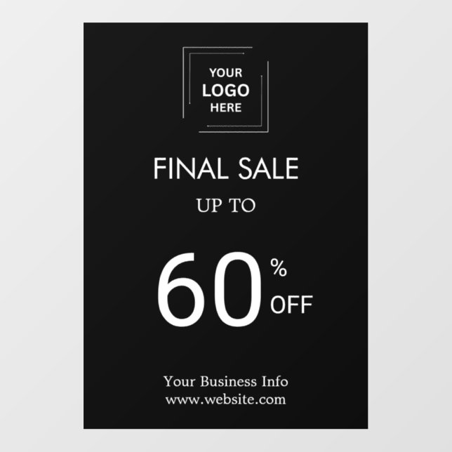 Final Sale | Black Business Event Store Wall Decal (Front)