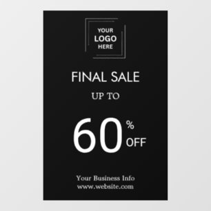 Final Sale Black Business Event Store Window Cling