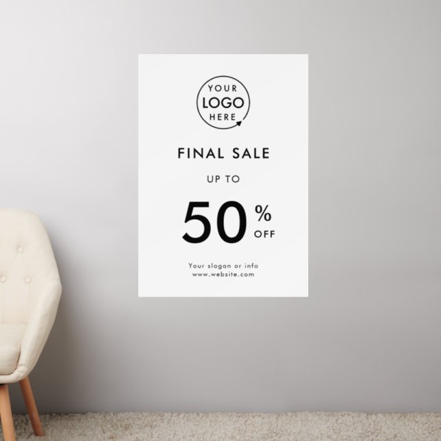 Final Sale | Business Event Logo Store Discount Wall Decal (Living Room 2)