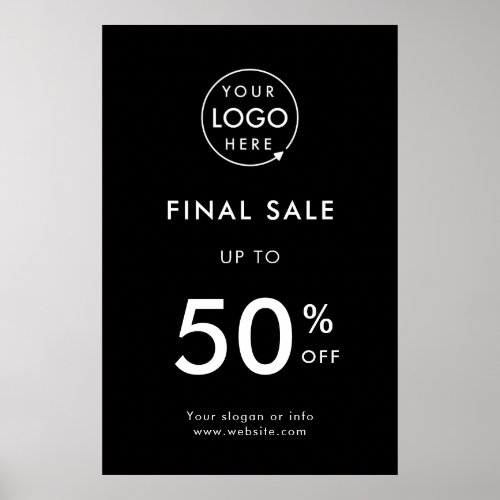 Final Sale  Business Event Store Discount Black Poster