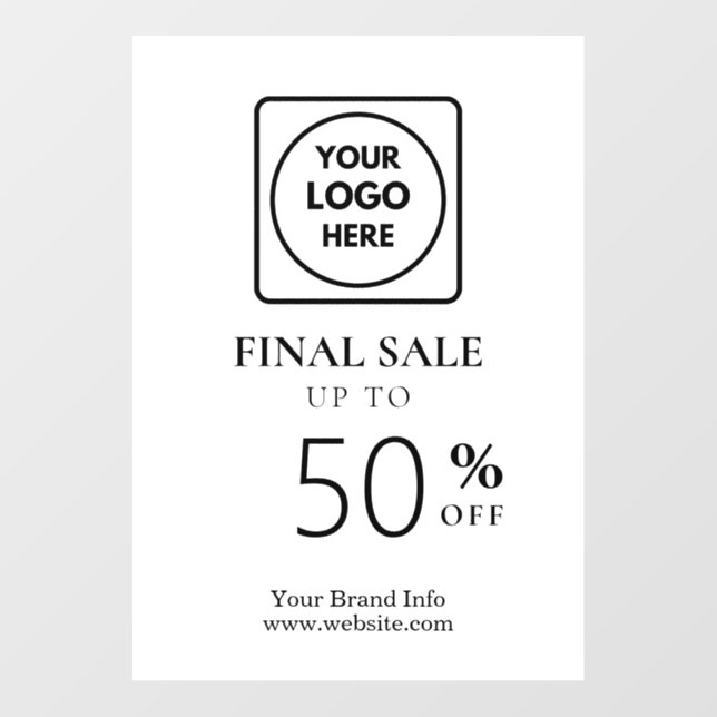 Final Sale Logo | Custom Store Discount Sign Wall Decal (Front)