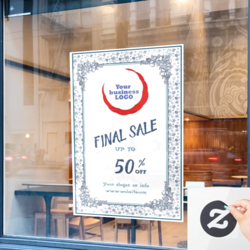 Final Sale White Silver Christmas Window Cling