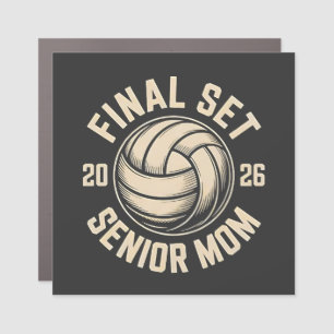 Final Set Senior Mom 2026 Graduation Volleyball Car Magnet