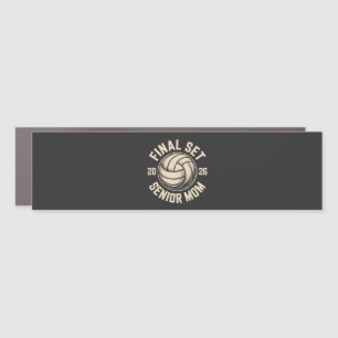 Final Set Senior Mom 2026 Graduation Volleyball Car Magnet