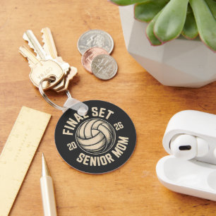 Final Set Senior Mom 2026 Graduation Volleyball  Keychain