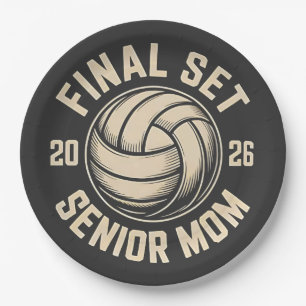 Final Set Senior Mom 2026 Graduation Volleyball Paper Plates