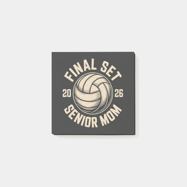 Final Set Senior Mom 2026 Graduation Volleyball  Post-it Notes (Front)