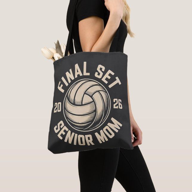 Final Set Senior Mom 2026 Graduation Volleyball  Tote Bag (Close Up)