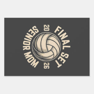 Final Set Senior Mom 2026 Graduation Volleyball Wrapping Paper Sheets