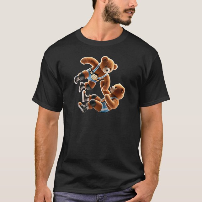 Final teddy bear fight wrestlers. T-Shirt (Front)
