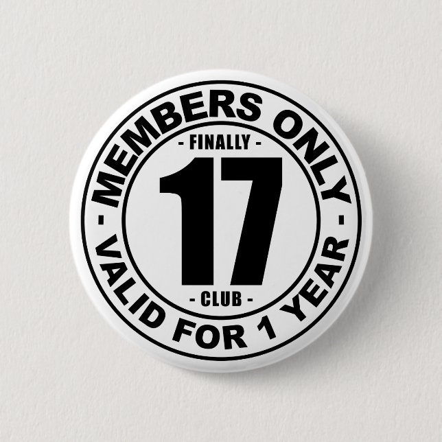 Finally 17 club pinback button (Front)