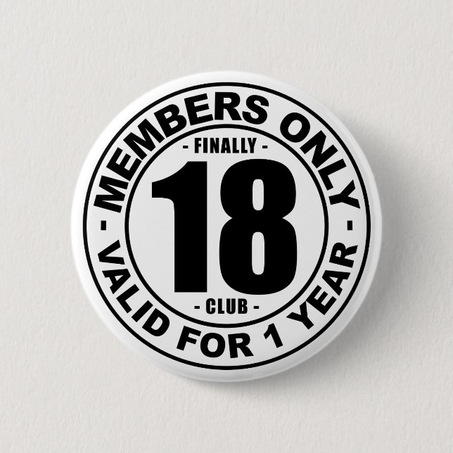 Finally 18 club button (Front)