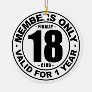 Finally 18 club ceramic ornament
