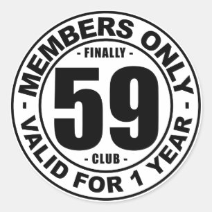 Finally 59 club classic round sticker