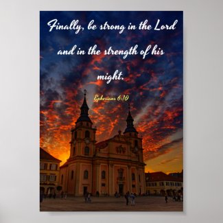 Finally, be strong - Bible Poster