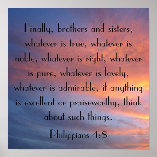 Finally brothers and sisters bible verse sunrise poster