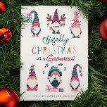 Finally Christmas With My Gnomies Funny Gnomes Holiday Card<br><div class="desc">Make a merry and bright statement with happy thoughts and a positive outlook this Christmas season with our fun, colorful and sparkling gnomes Christmas collection. Capture the joy of the season with a funny non-traditional Christmas twist. Our Bright cheery colors with neon pinks, bright teals, and fun faux glitter accents...</div>