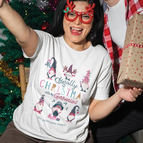 Finally Christmas With My Gnomies Funny Gnomes T_Shirt