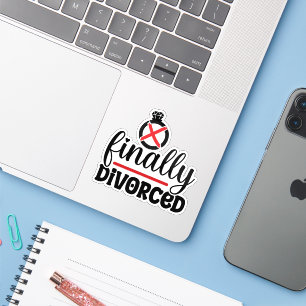 Finally Divorced Funny Divorce Humor Sticker