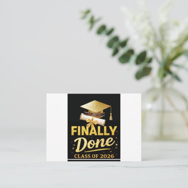 Finally Done Class of 2026 Graduation Design | Bla Enclosure Card (Standing Front)