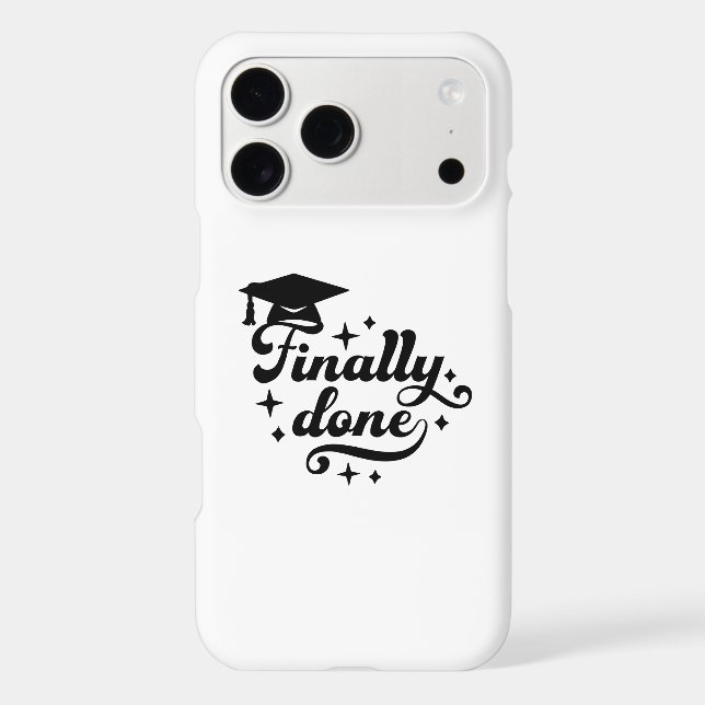 Finally Done Graduation Script Star Design iPhone Case (Back)