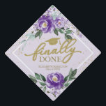Finally Done Purple Lavender Floral Bouquet Graduation Cap Topper<br><div class="desc">Finally Done Purple Lavender Floral Bouquet Graduation Cap Topper</div>