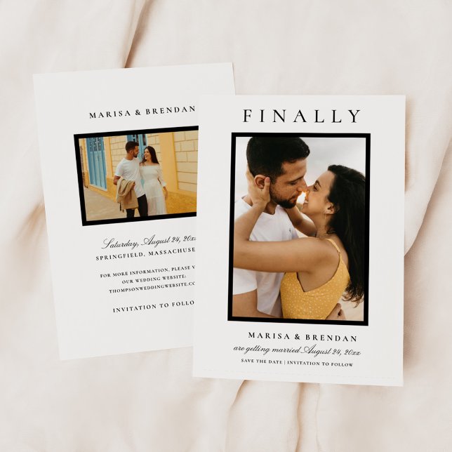 Finally Elegant Black and White Photo Save The Date (Creator Uploaded)