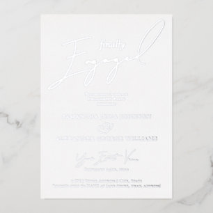 Finally Engaged Script Photo Engagement Party Foil Invitation
