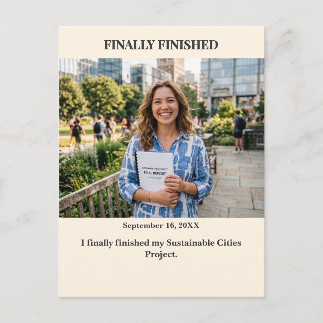 Finally Finished Custom Photo Postcard (Front)