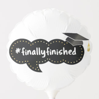 Finally Finished Graduation Black Bubble Balloon