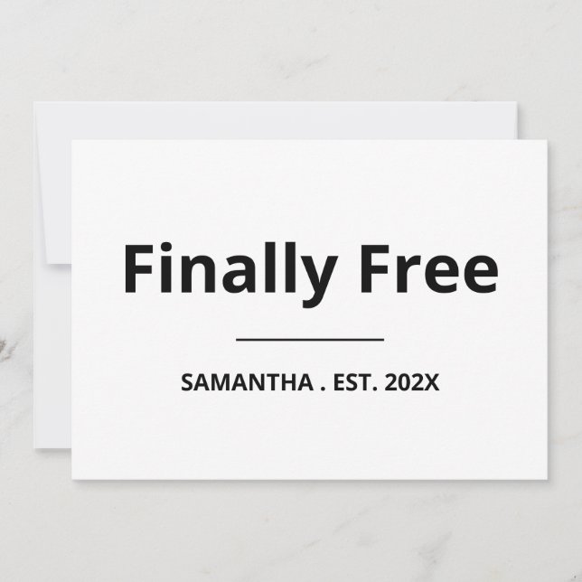 Finally Free Funny Retirement Card (Front)