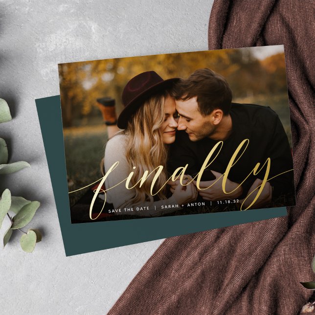 Finally | Full Photo Save the Date Foil Invitation (Creator Uploaded)
