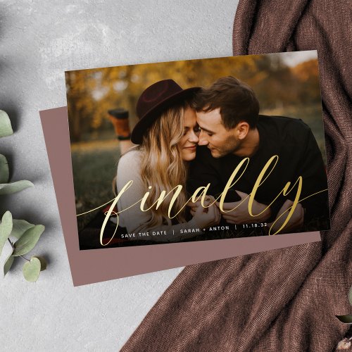 Finally  Full Photo Save the Date Foil Invitation