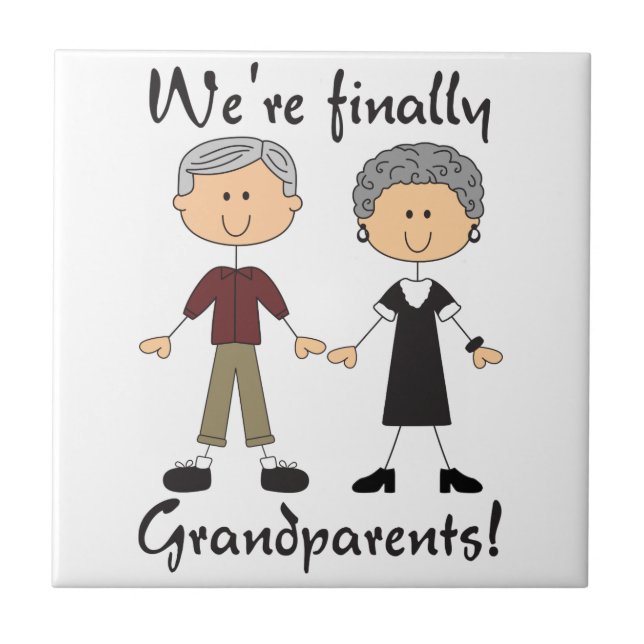Finally Grandparents Ceramic Tile (Front)