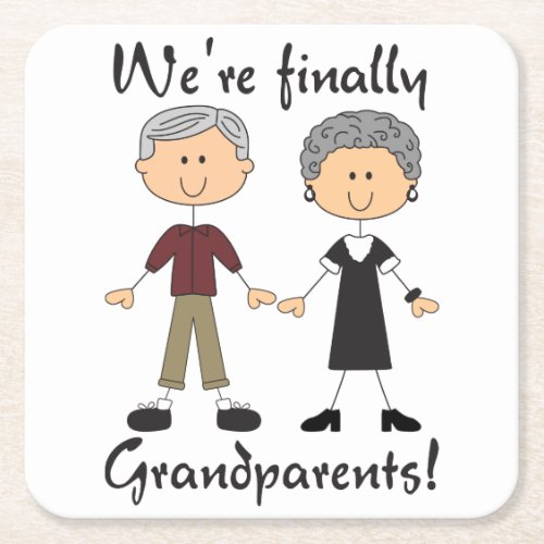 Finally Grandparents Square Paper Coaster