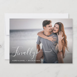 Finally Heart Script Photo Overlay Wedding Save The Date
