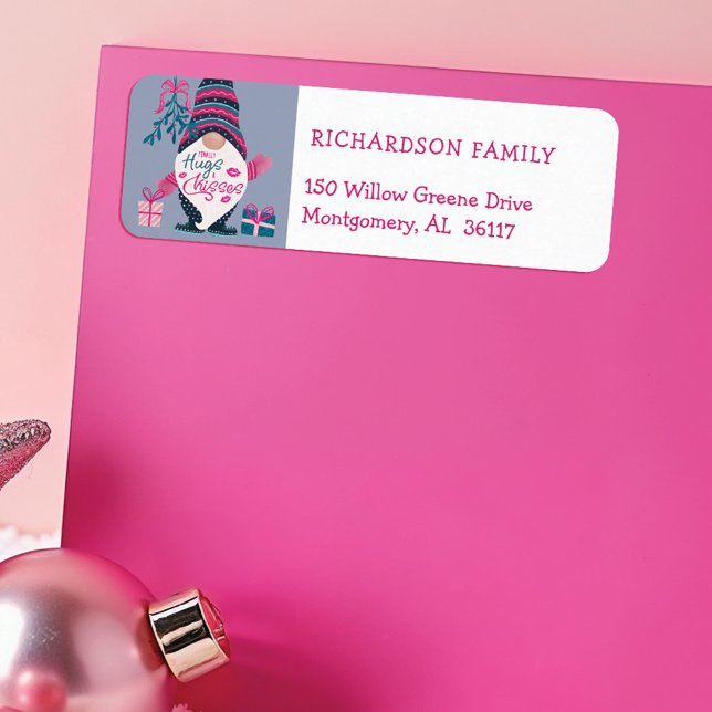 Finally Hugs & Kisses Fun Bright Christmas Gnome Label (Finally Hugs & Kisses Fun Bright Christmas Gnome Label)