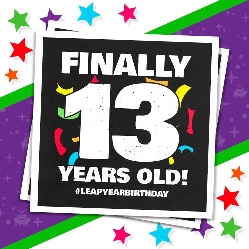 Finally Leap Year Leap Day 52nd Birthday Feb 29th Napkins
