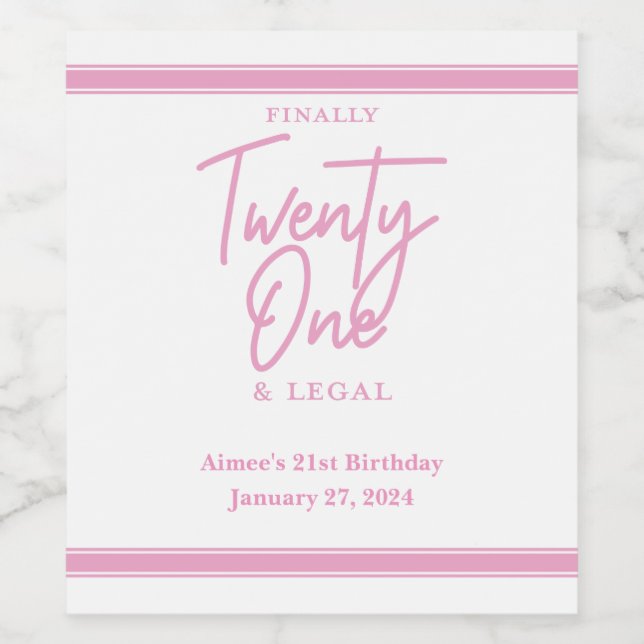 Finally Legal Personalized Wine Champagne Labels (Single Label)